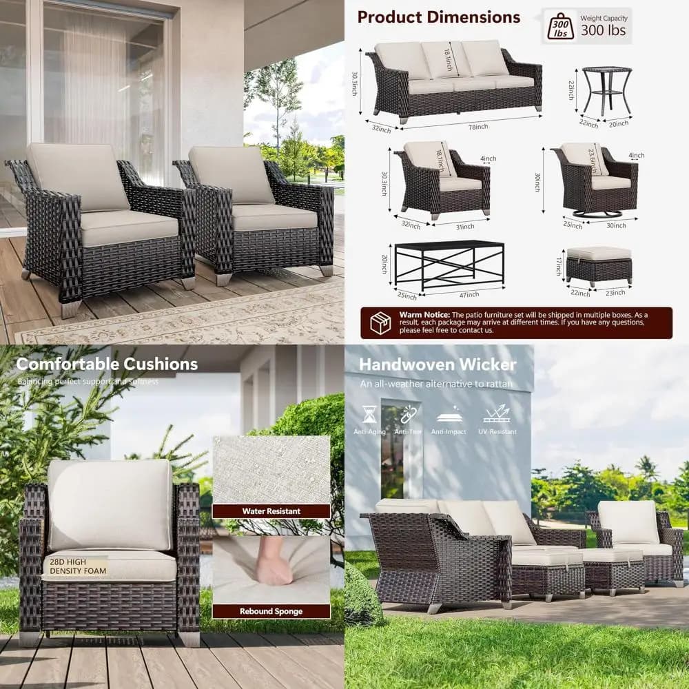 Elegante Set di 2 Sedie da Patio in Rattan con Braccioli Spaziosi e Cuscini Morbidi per il Relax all'Aperto