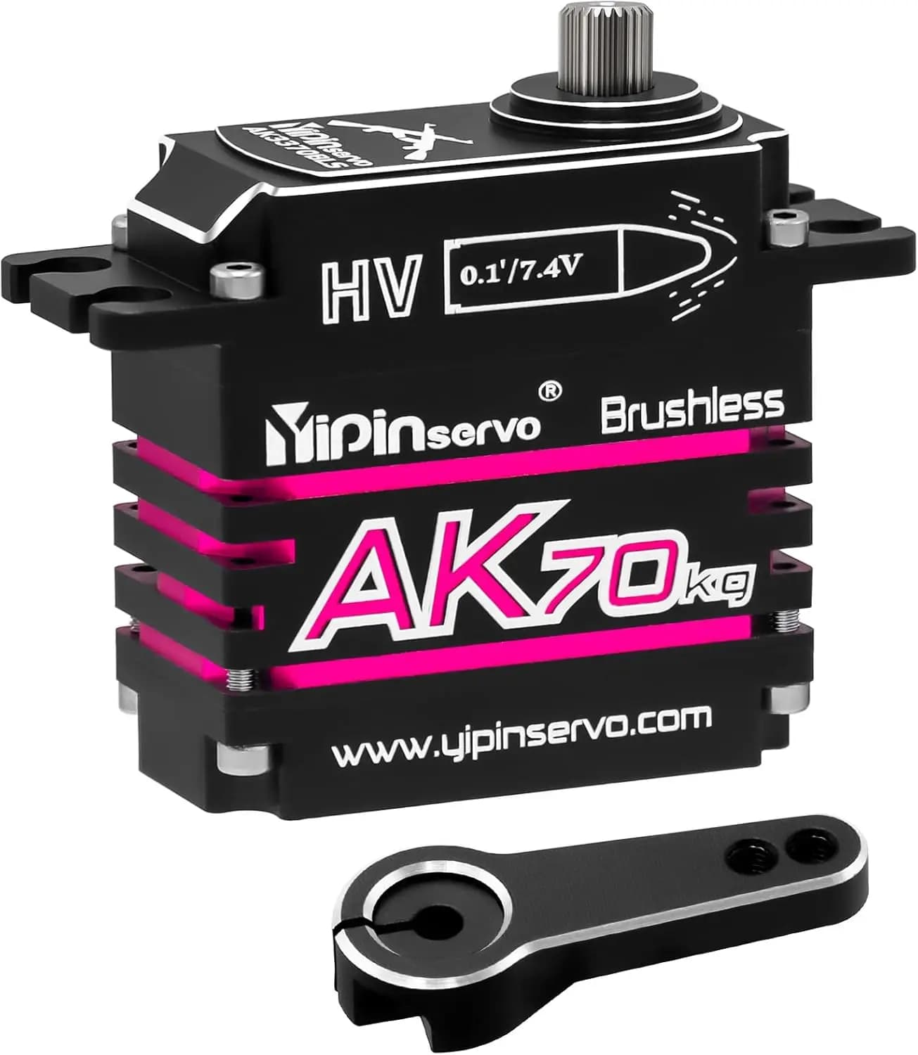 Servo RC in Metallo Brushless GX Yipin AK 70kg per Modelli RC 1/8 1/10, Robot e Droni, Servo di Sterzo ad Alta Coppia con Ingranaggi Elicoidali 8.4V