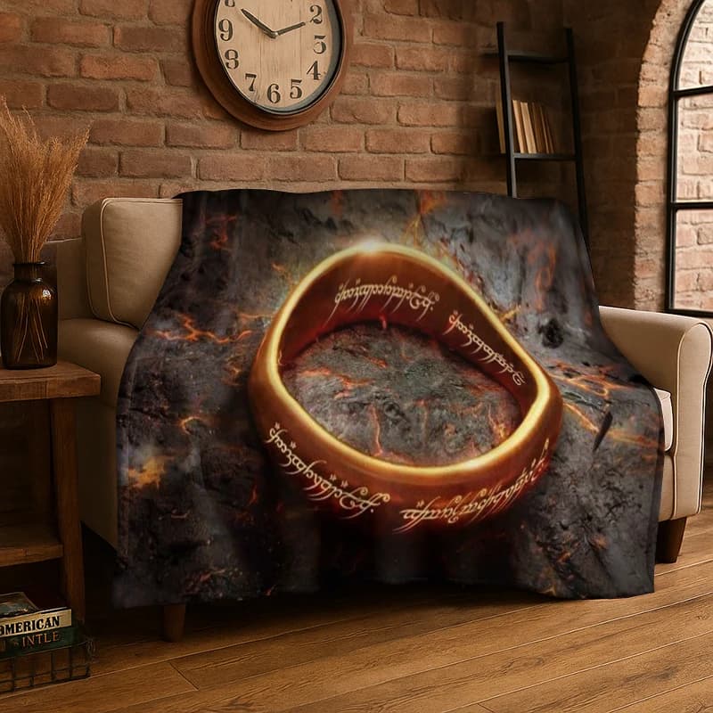 Coperta in flanella classica L-Lord of The Rings H-Hobbit, morbida e calda, per camera da letto, soggiorno, letto, viaggi, campeggio, picnic