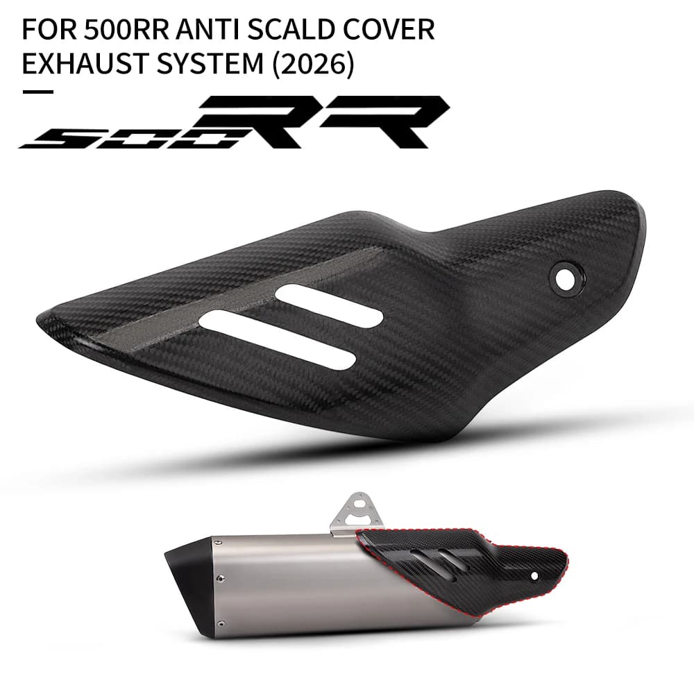 Suitable for ZXMOTO 500RR ZX500R motorcycle tail section anti-scalding cover real carbon fiber cover exhaust system (2026 model)