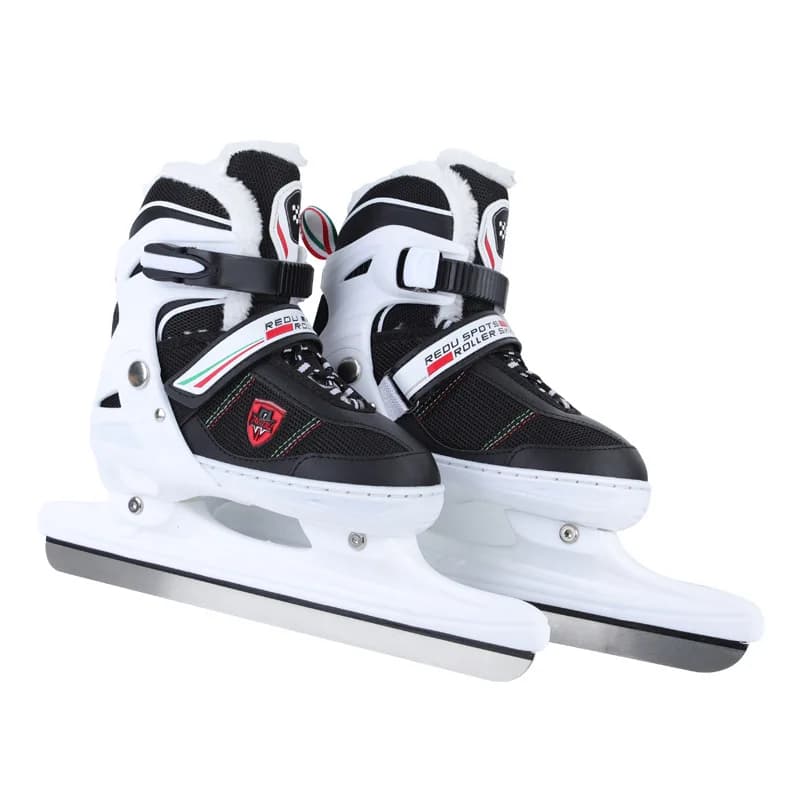 Addensare pattini da ghiaccio retrattili regolabili per adulti scarpe da Hockey scarpe da Skate con lama di ghiaccio Unisex patine di pattinaggio di velocità reale