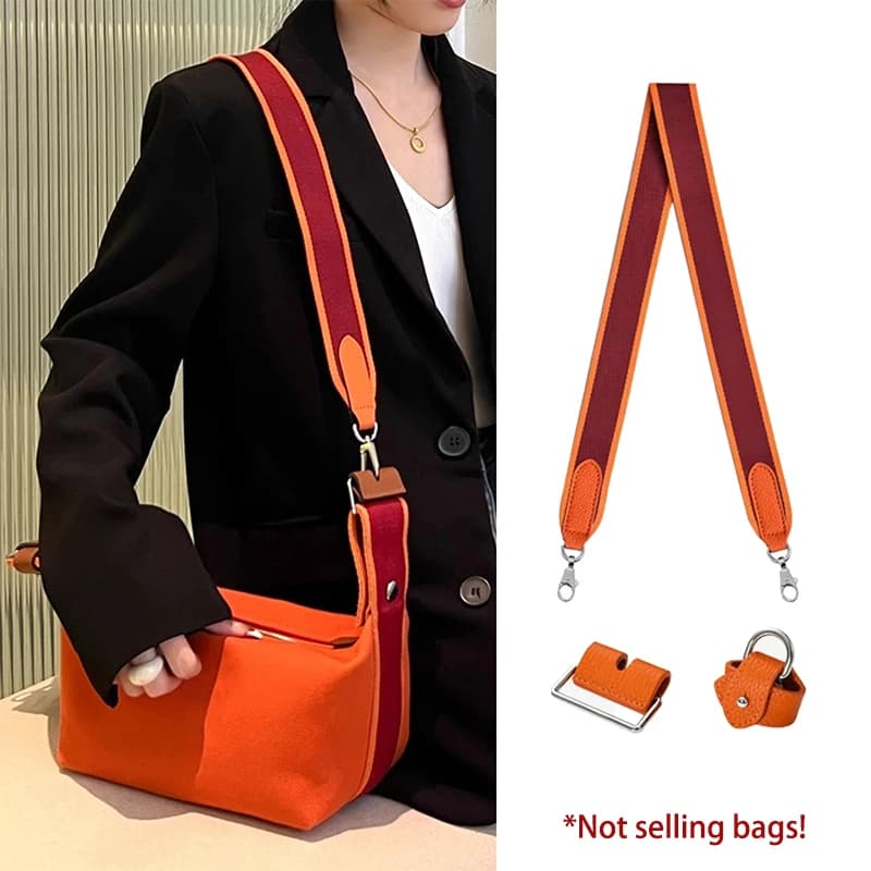 Tracolla larga in tela intrecciata allargata Borsa tote Cintura Borsa a tracolla Tracolla per scatola da pranzo H Accessori per borse in tela
