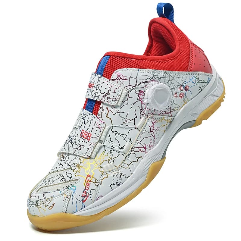 Professional Lightweight Tennis Shoes Volleyball Sport Shoes Men Women Leather Badminton Shoes Couple Anti-Slip Training Sneaker