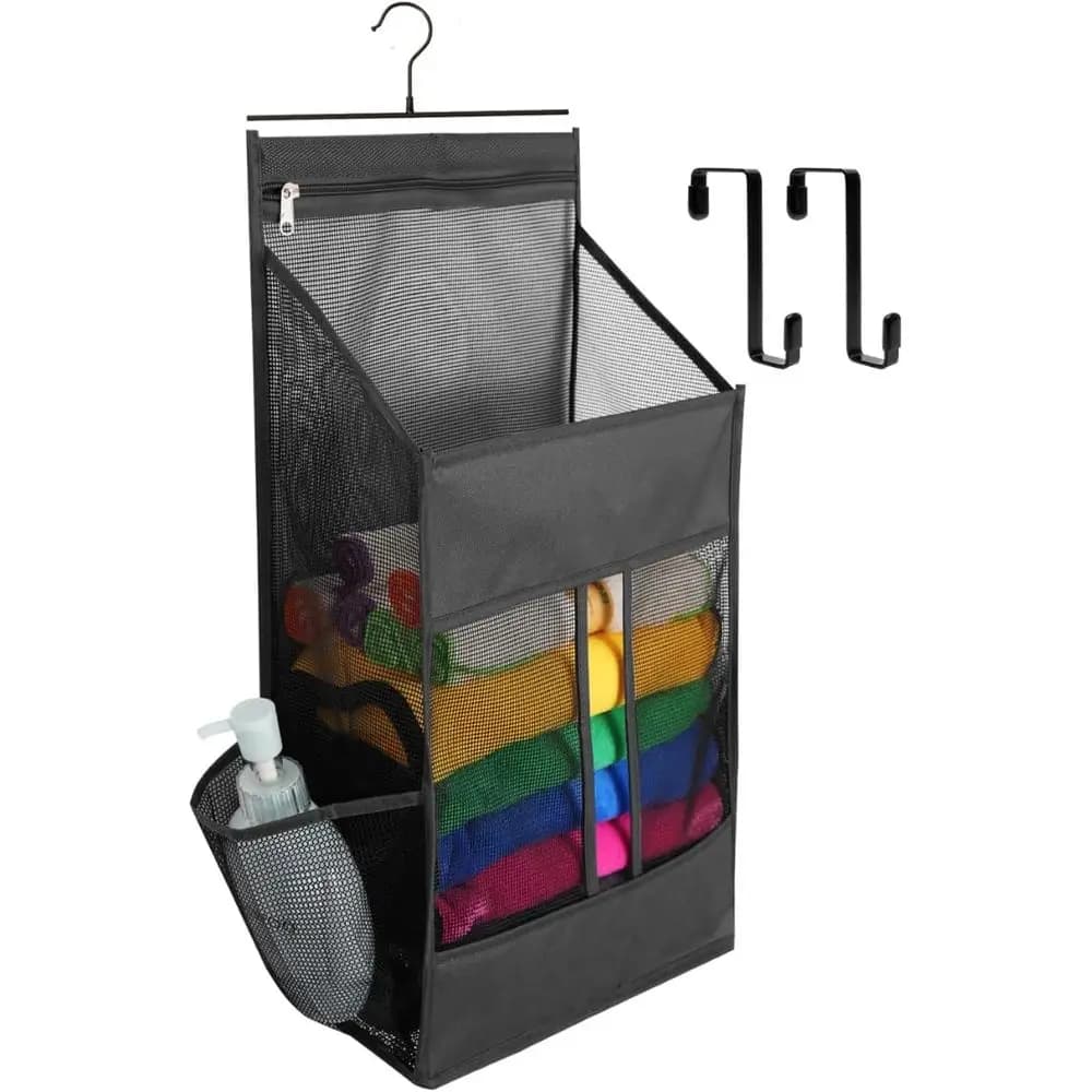 Plastic Grocery Bag Holder and Dispenser, Mesh Over Cabinet Door Organizer with Easy-Access for Kitchen Towel, Bras, Laundry, In