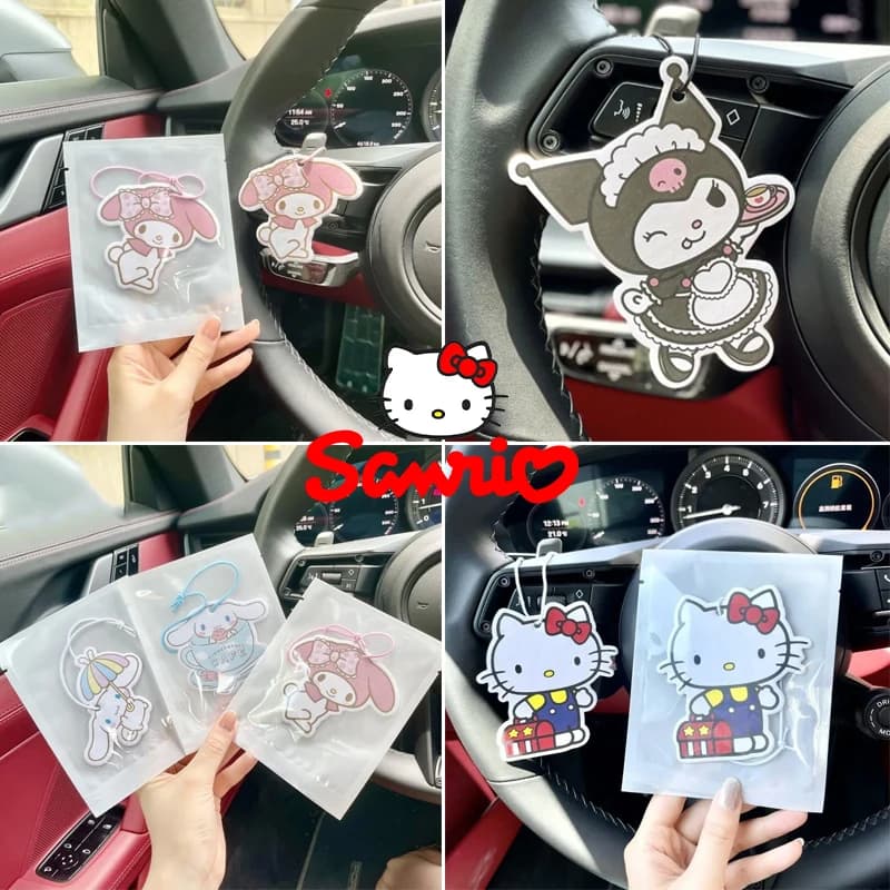 Hello Kitty Sanrio Car fragrance Woman Aromatherapy Long Life Deodorant for environments Melody Kuromi Car Decoration Gift