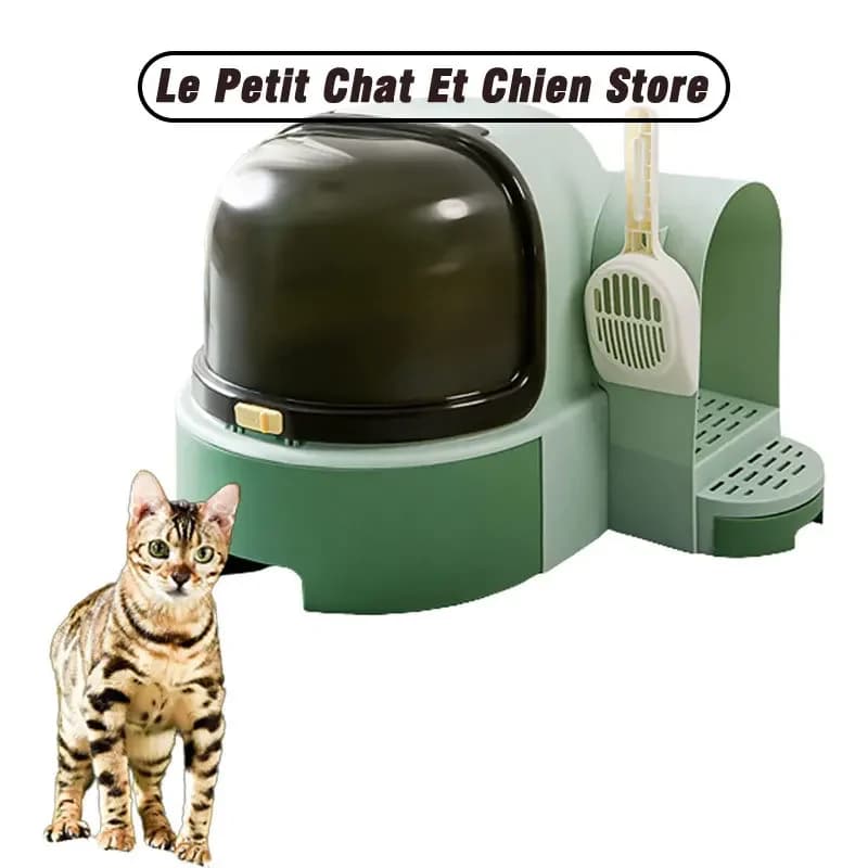 Lettiera per gatti a conchiglia con cassetto completamente chiuso per gatti inferiori a 22 libbre, kit di addestramento per toilette per gatti di grandi dimensioni