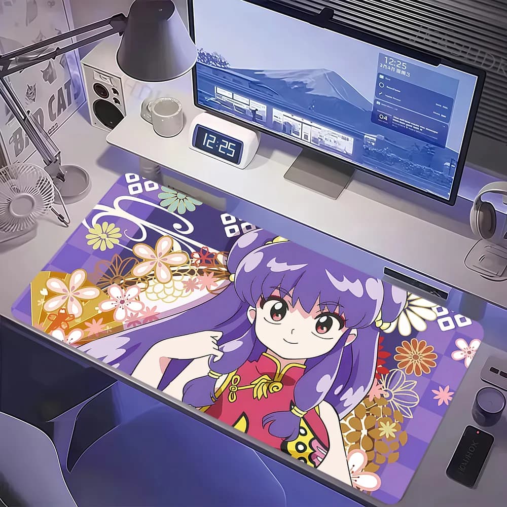 Tappetino per mouse antiscivolo con bordi rinforzati, spesso, grande, per gaming e ufficio, con design artistico anime di R-Ranma e A-Akane Tendo (R-Ranma Saotome)