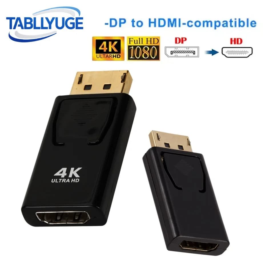 Compatible Adapter from DisplayPort to HDMI DP Adapter to HDMI 4K/1080P Audio Video Converter from Male to Female for Laptop Projector