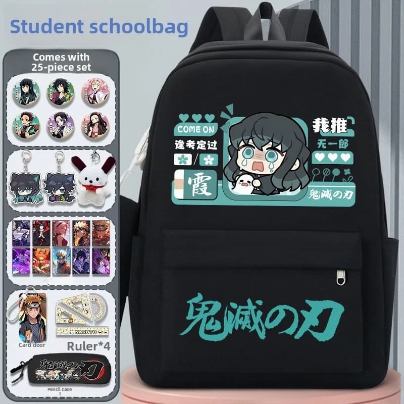 Zaino anime Demon Slayer Shinobu Mitsuri, leggero e di grande attrattiva per studenti delle scuole elementari e medie