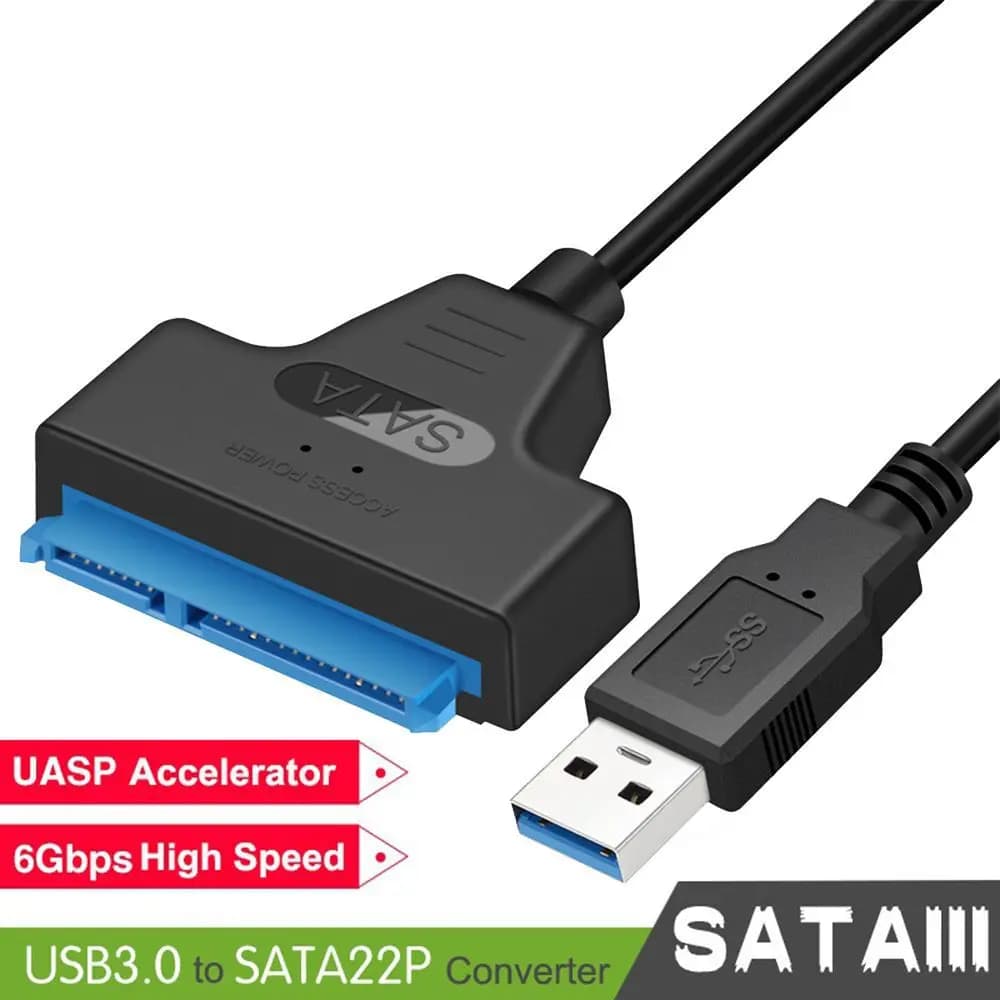 Convertitore Professionale LED con Indicatore per HDD/SSD Esterni da 22 Pin, Cavo Adattatore USB 3.0 a SATA per Disco Rigido