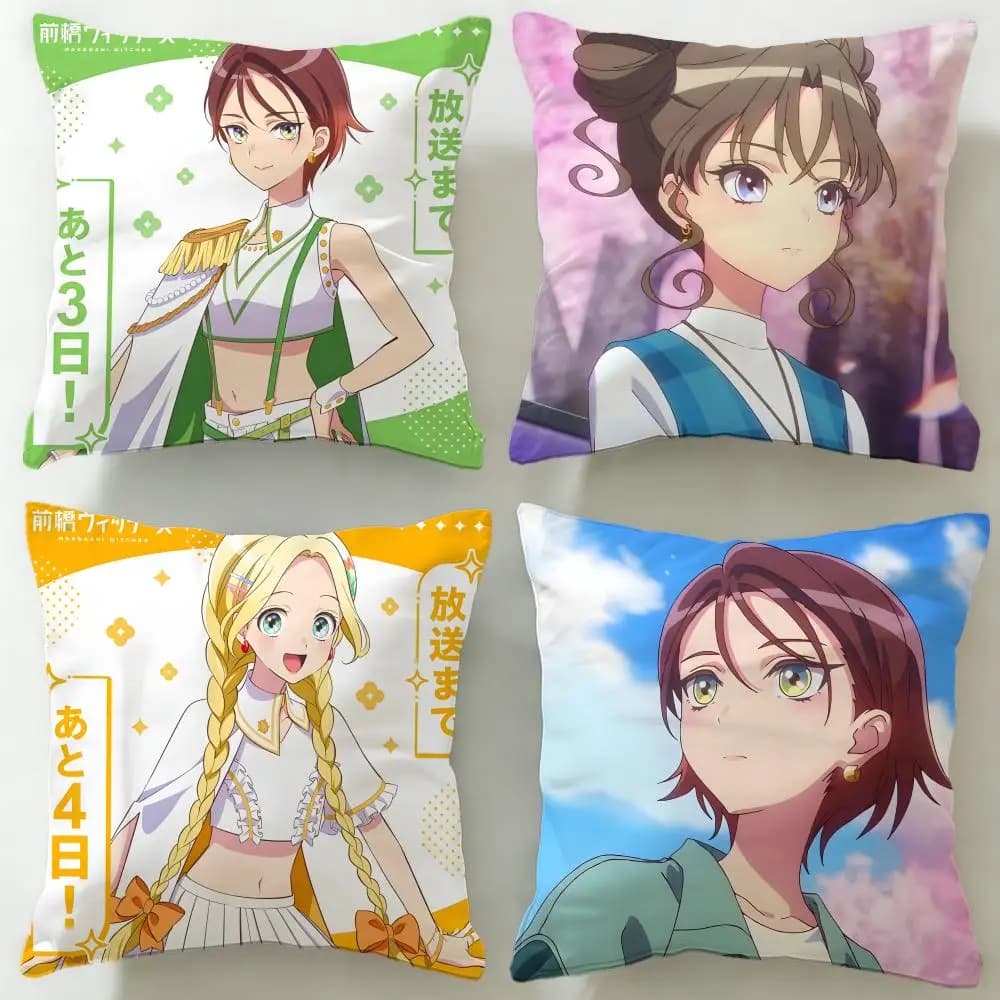 Federa per cuscino anime Maebashi Witches, morbida e facile da lavare, versatile per divano, letto, viaggi e ufficio