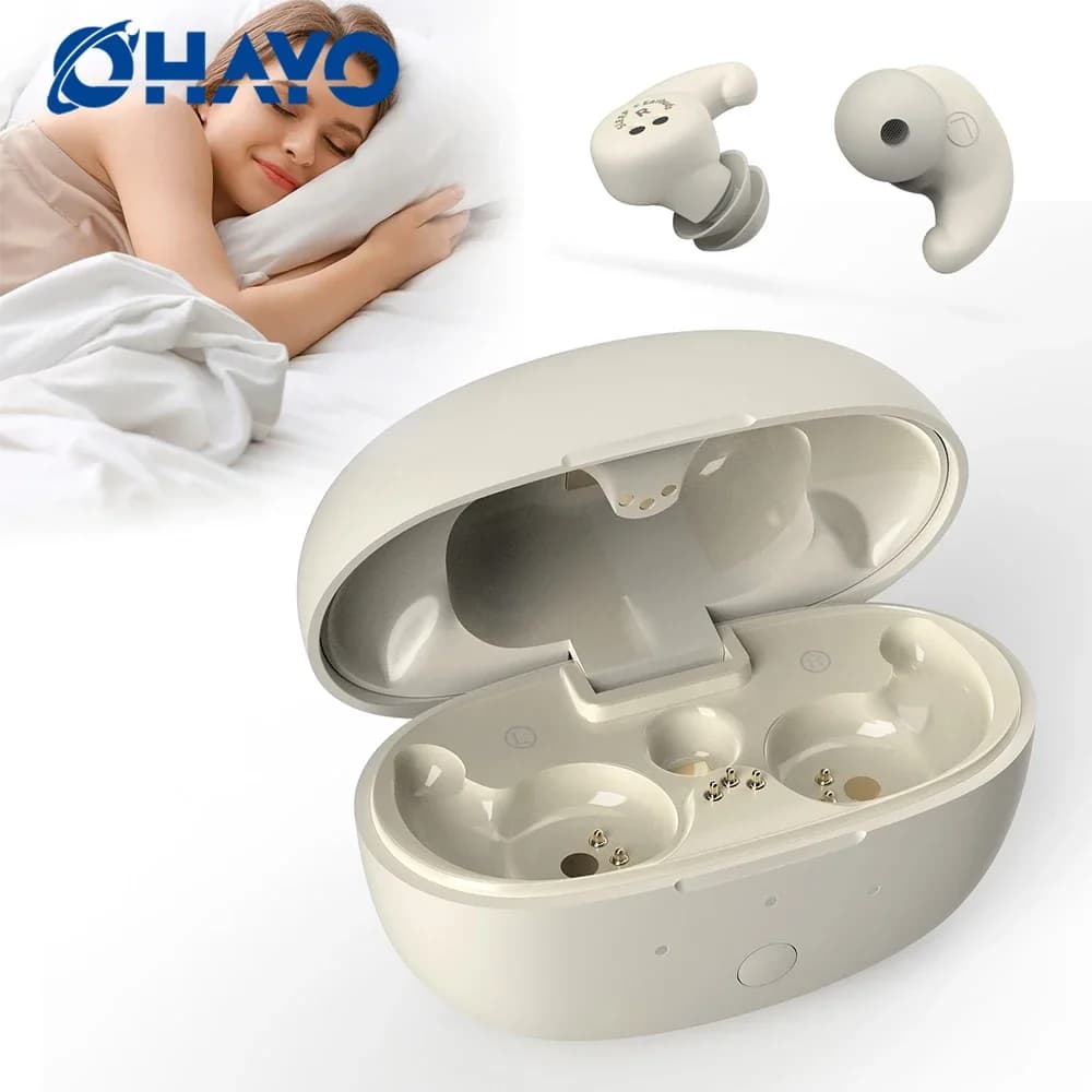 Auricolari per Dormire OHAYO, Cuffie Bluetooth con Cancellazione del Rumore per Chi Dorme di Lato, Piccoli Auricolari Comodi per Dormire
