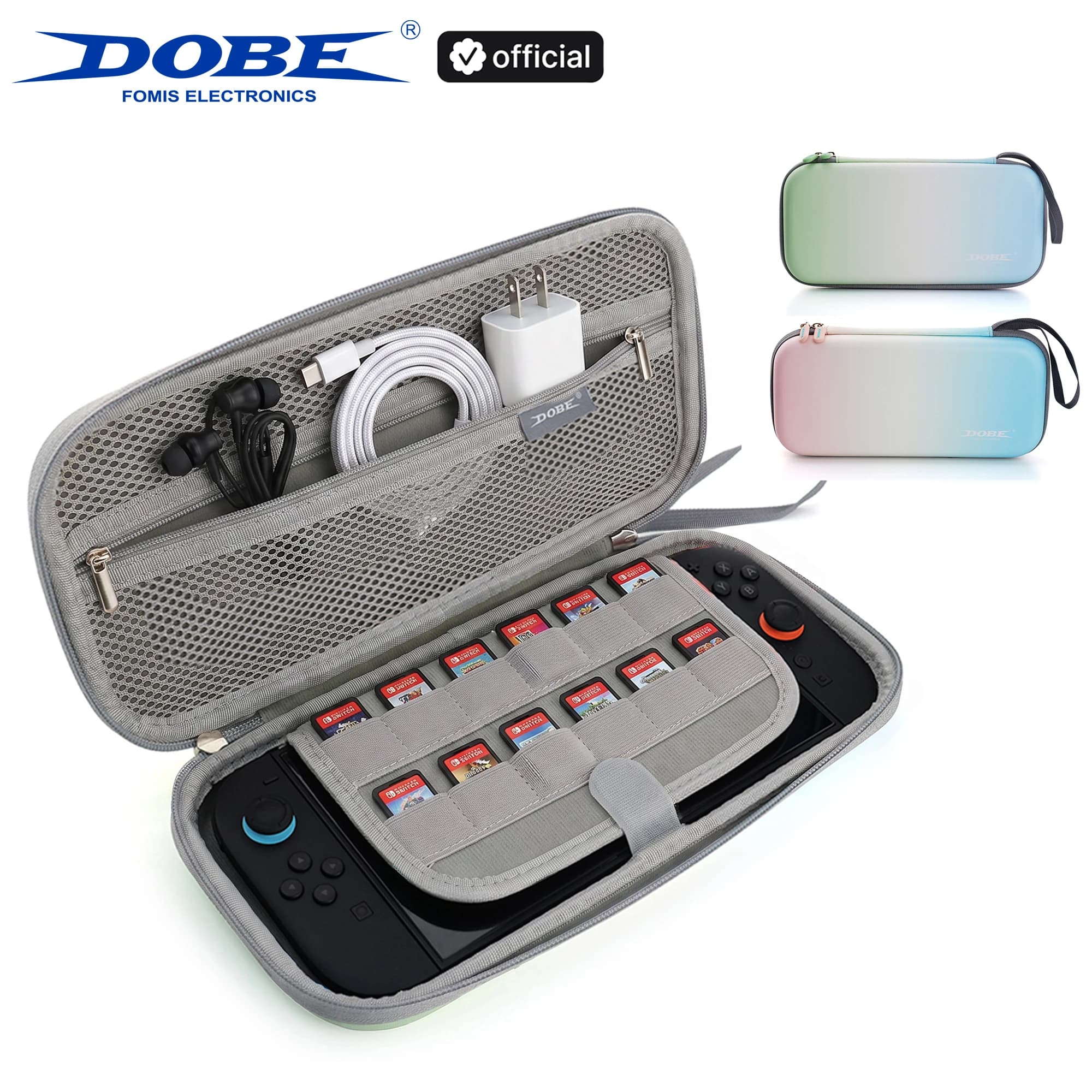 Custodia da trasporto DOBE per Switch 2 - Borsa rigida sottile per giochi da viaggio, 12 slot per schede di gioco, borsa protettiva portatile impermeabile