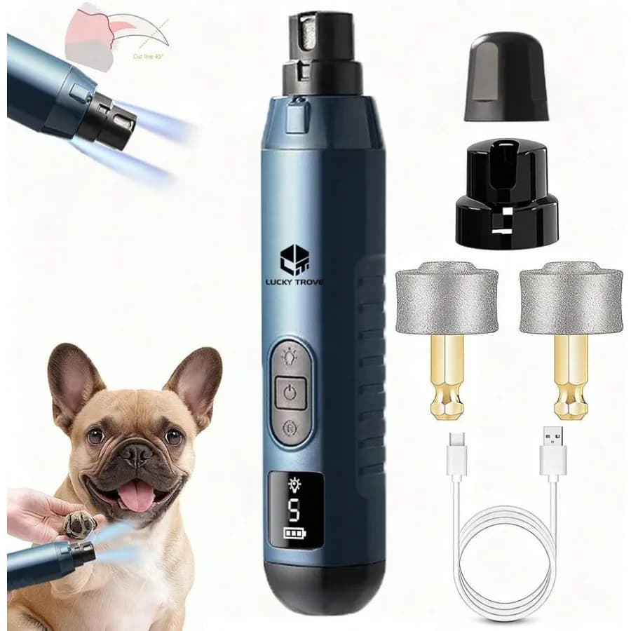 【New style】2026 Upgraded Silent Groom Pro Pet Nail Grinder, 5-Speed Dog Nail Grinder With Led Light, 45db Quiet Painless Paws G