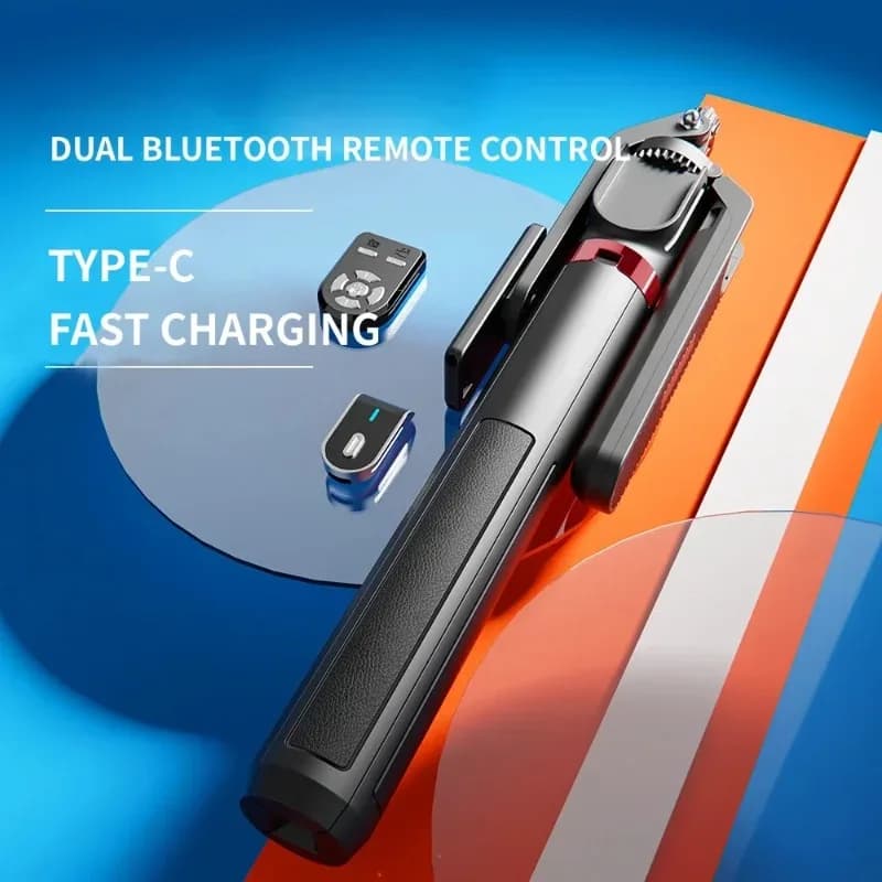 P325 Dual Remote Selfie Stick 2.2M Staffa stabilizzatrice portatile Telefono cellulare esteso Quadpod Wireless Bluetooth Selfie Stick