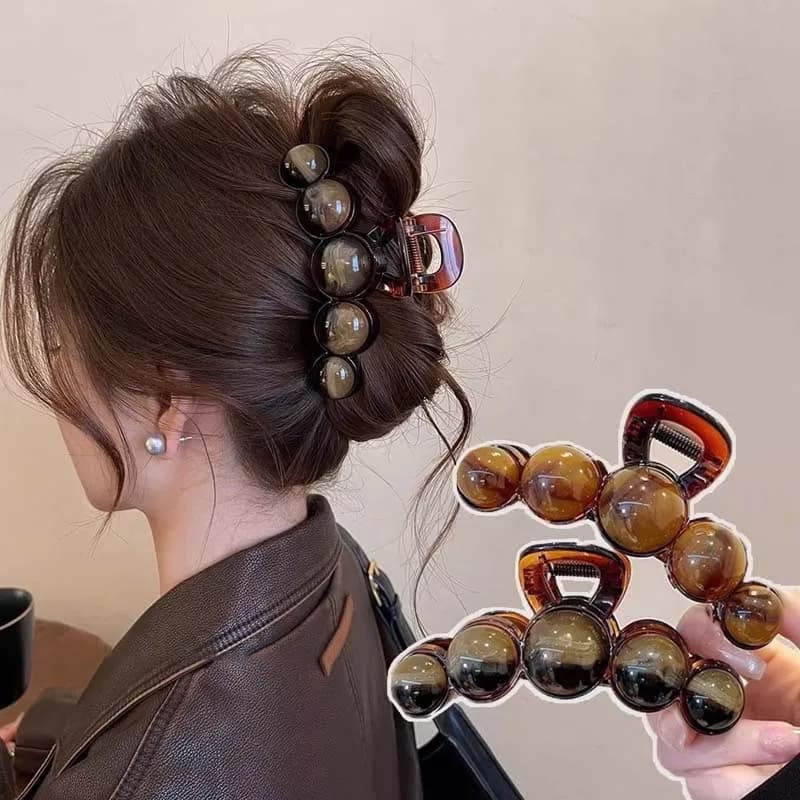 Artiglio per capelli con perline sfumate vintage per donna Accessori per capelli con clip per capelli con forcina in plastica geometrica semplice con squalo