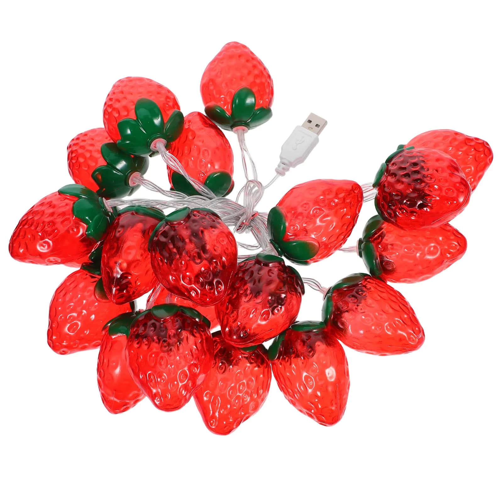 Luci a LED a Forma di Fragola, Catena Luminosa Decorativa per Interni ed Esterni, Illuminazione per Camera da Letto, Decorazione Estetica per Stanza, Finestra, Parete, Albero