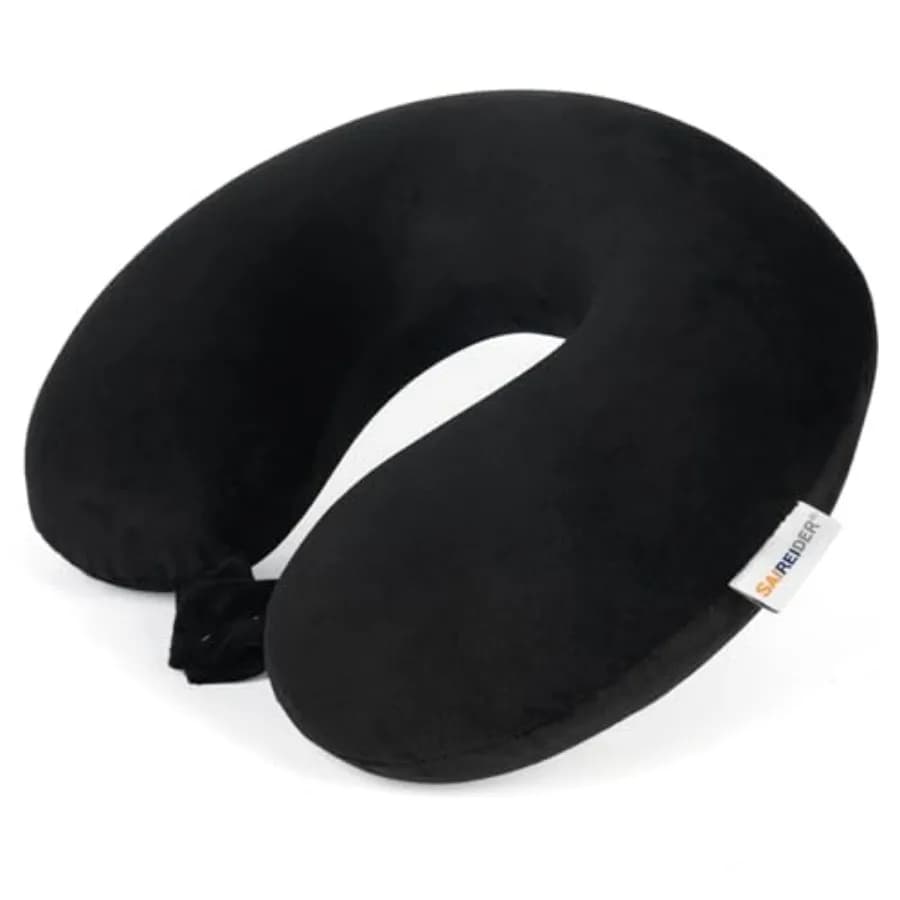Cuscino da Viaggio 100% Memory Foam Puro, Cuscino per Collo da Viaggio, Cuscino per Aereo, Auto, Casa, Ufficio con Fodera Lavabile