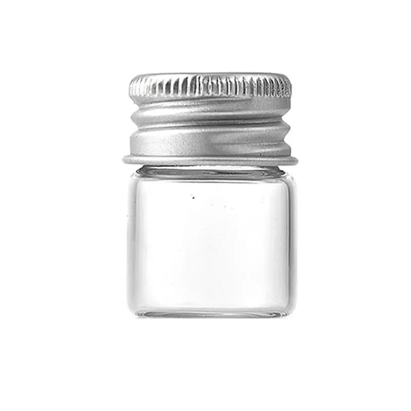 【THANKSGIVING DAY】For Crafts, Spices 50-Pack 5Ml Tiny Glass Jars With Silver Screw Caps-Small Clear Containers Decorative Vials