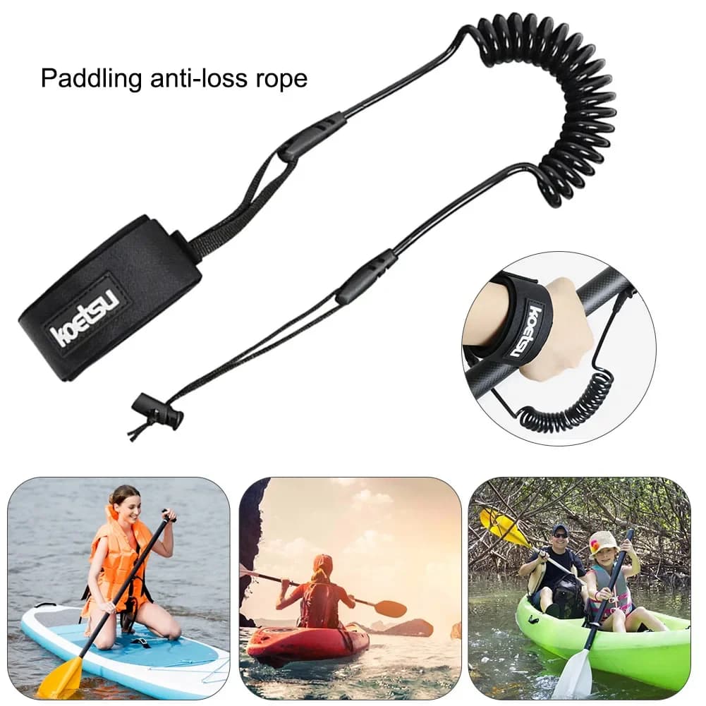 Corda da paddle legata per tavola da surf per kayak portatile Corda elastica per paddle pratica nera per paddleboard Accessori per kayak