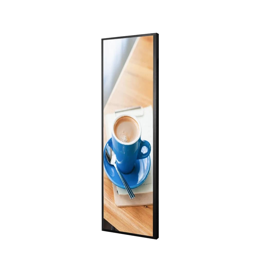 Display per mensola LCD per montaggio a parete per interni, schermo da 19 pollici di piccole dimensioni, menu digitale, lettore pubblicitario per supermercato agricolo