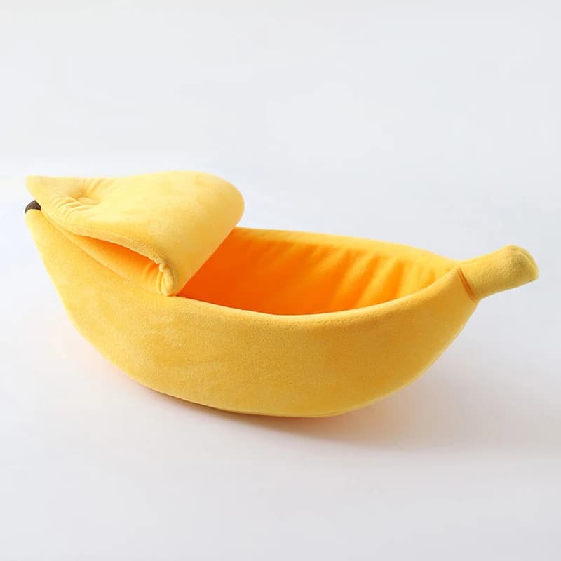 Banana Boat Nest Cat Morbido e confortevole peluche semi-chiuso sacco a pelo caldo Villa House Totoro Scoiattolo Cestino portaoggetti per giocattoli per animali domestici