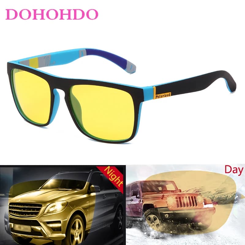2026 Square Polarized Sunglasses Women Night Vision Glasses Man Anti-Glare Outdoor Sports Driving Eyeglasses UV400 Sonnenbrillen