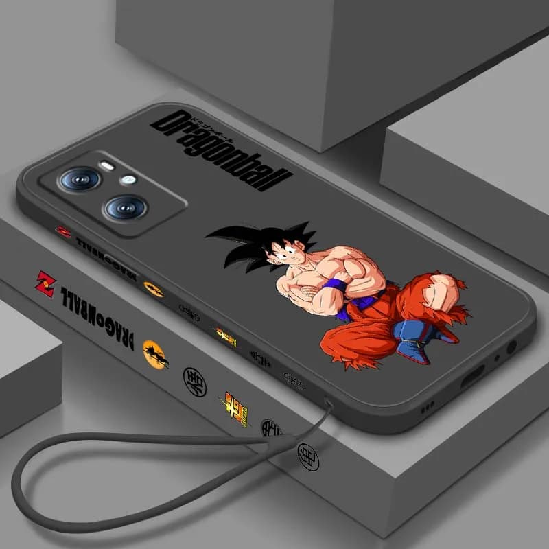 Custodia per telefono con cordino liquido e design a fumetti di personaggi di arti marziali per OPPO Find X5 A5 A6 A80 A60 A40 A3 A98 A96 A94 A76 A54 A74 A73 A16