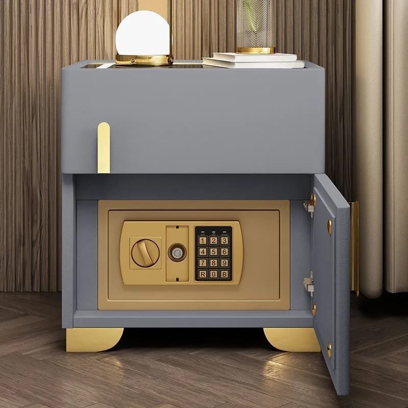 Comodino intelligente, cassaforte, serratura a combinazione multifunzionale in legno massello, cassaforte invisibile, camera da letto integrata, comodino piccolo