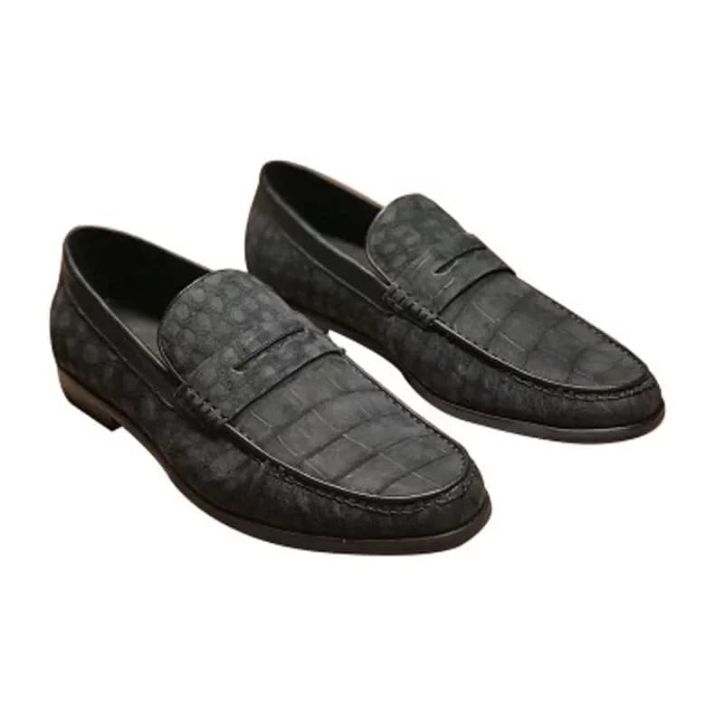 yulonggongwu new male men shoes loafers manual crocodile shoes Men's leather shoes