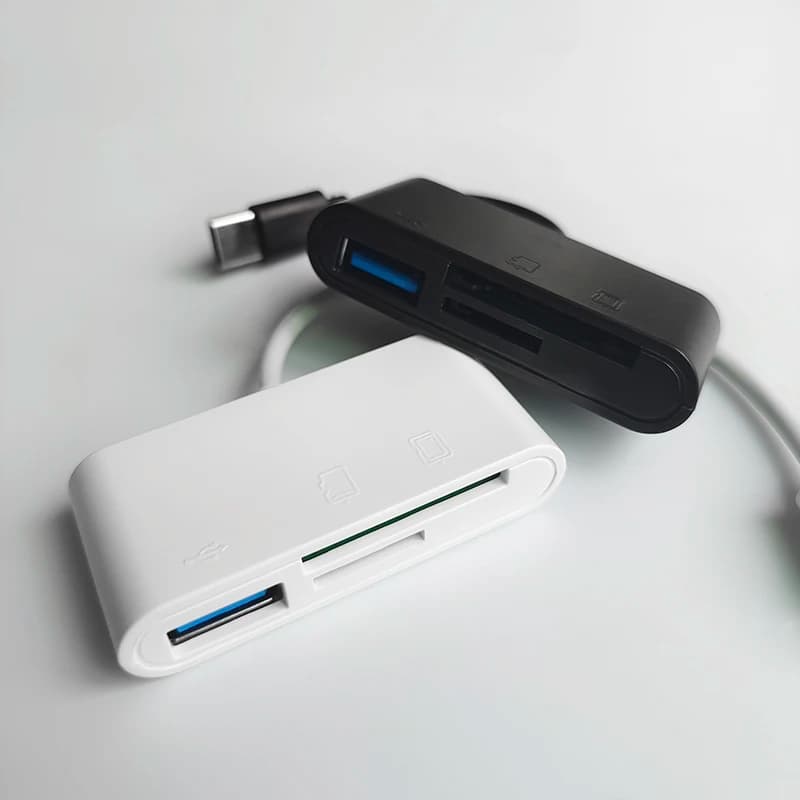 1PCS USB Type C OTG Card Reader Adapter, TF SD CF Memory Card Writer For MacBook Samsung Huawei Xiaomi Smartphone Laptop