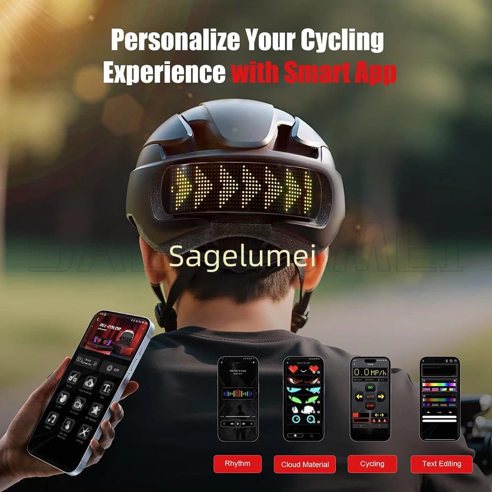 Fanali posteriori con display a LED per adulti, controllo APP intelligente, bicicletta, mountain bike, casco da ciclismo su strada, casco da bicicletta regolabile