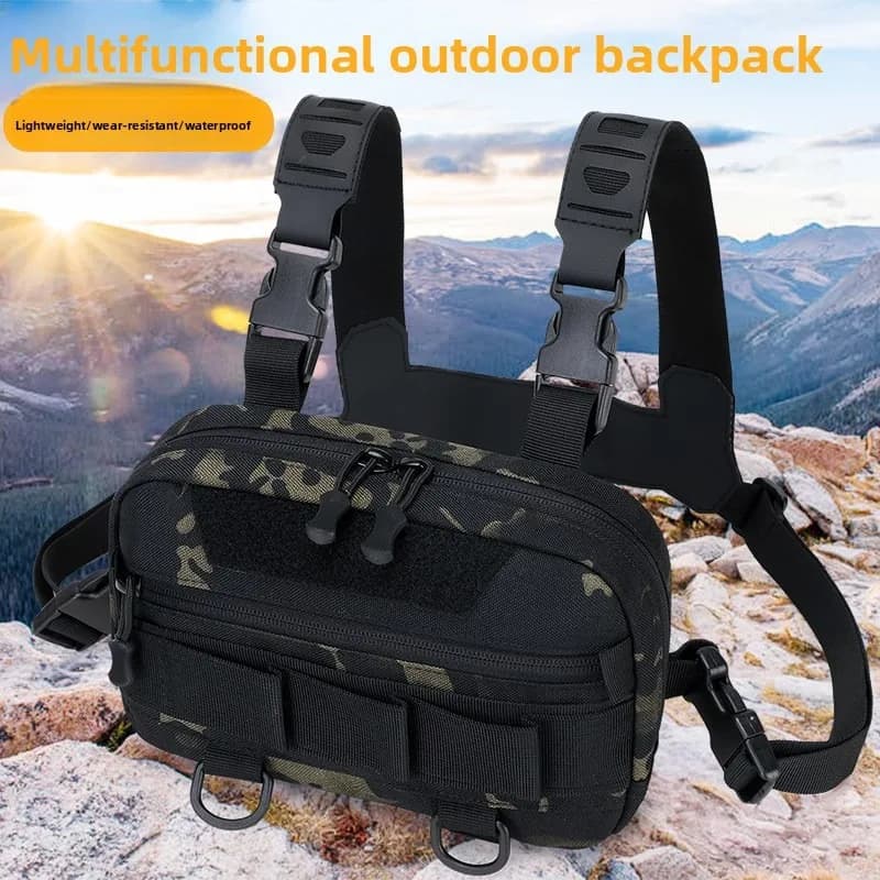 Pettorina da pesca - Gilet idrico tattico da uomo con tasche impermeabili, zaino convertibile per arrampicata e ciclismo