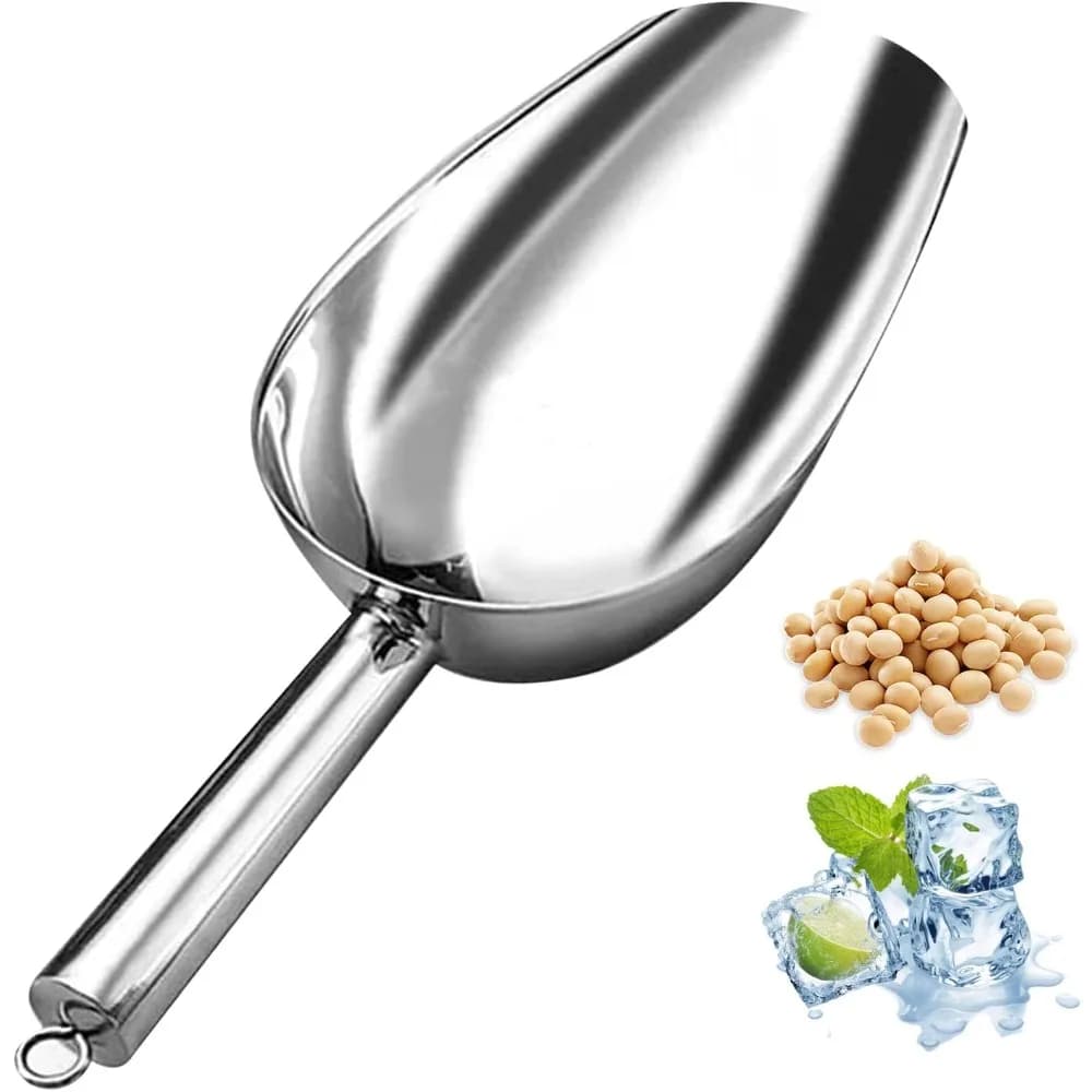 Paletta per Ghiaccio in Metallo, Paletta per Alimenti e Caramelle in Acciaio Inossidabile, per Biscotti, Farina, Cibo per Cani, Lavabile in Lavastoviglie, Utensili da Cucina, Accessori per Bar e Feste