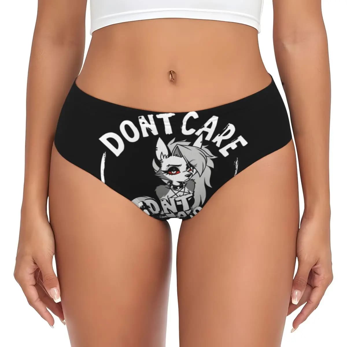 Slip Personalizzati Loona 'Do Not Care Did Not Ask' per Donne, Traspiranti, Tema Helluva Boss, Regalo di San Valentino