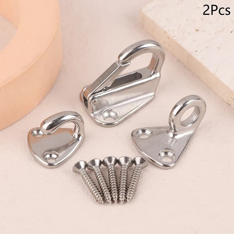 Gancio bloccato a molla in acciaio inossidabile da 2 pezzi Accessori hardware per barche con moschettone a molla per barche marine