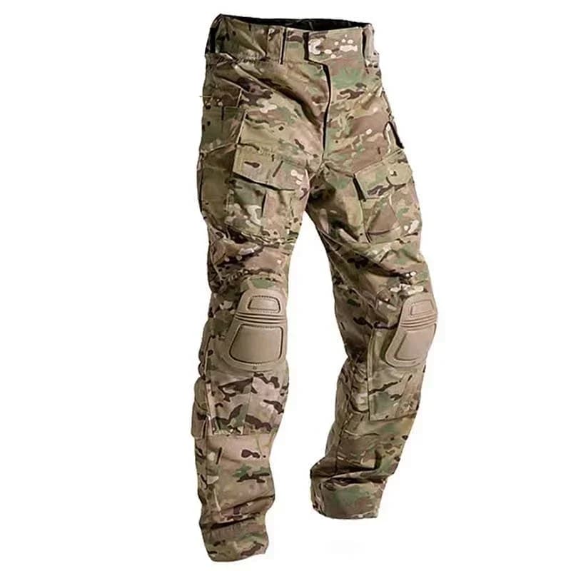 Multicam Camouflage Hunting Tactical Pants Training Wear-resistant Hiking Pants Hunting Outdoors Cargo Pant with Knee Pads New