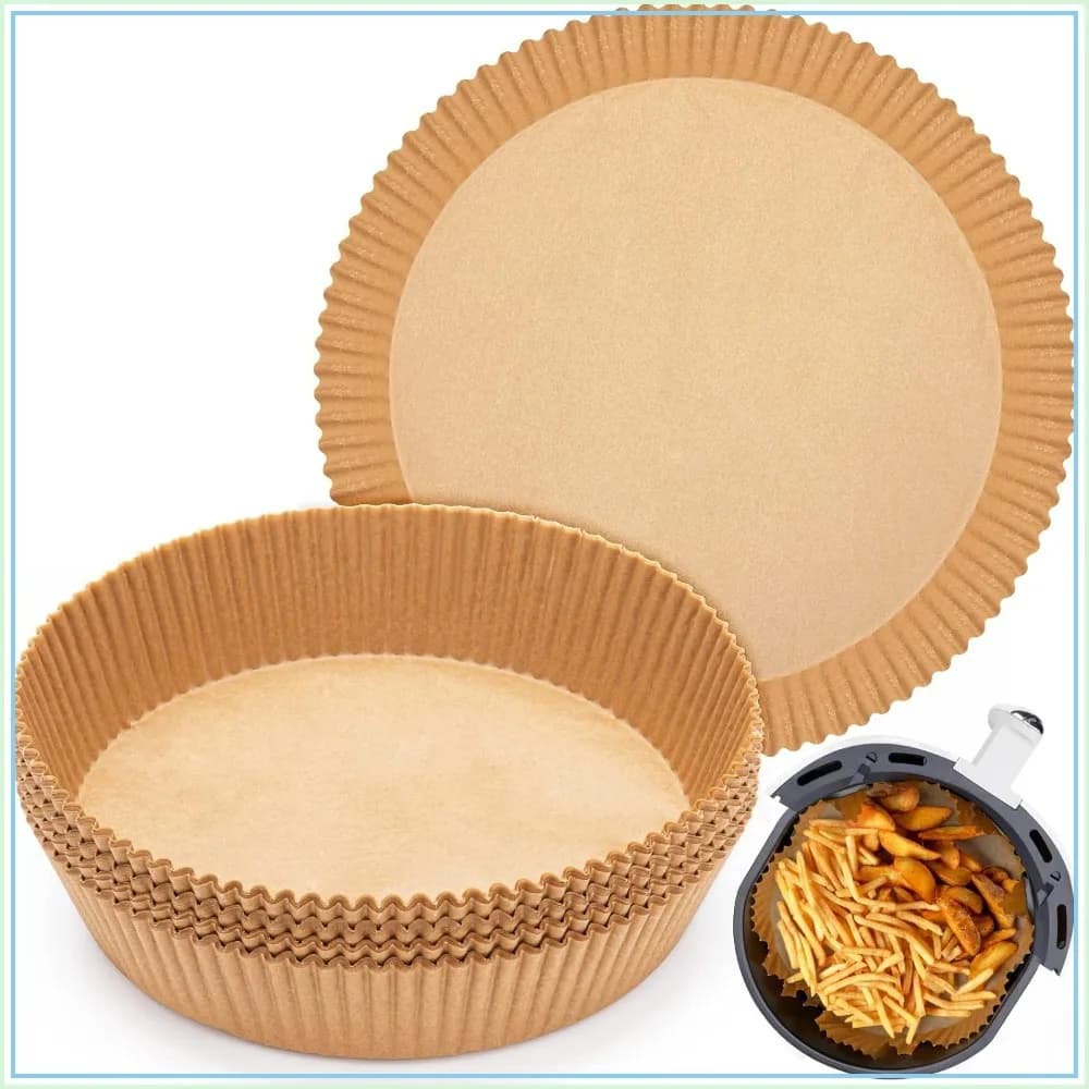 100pcs Air Fryer Disposable Liners - 7.9in Non-Stick Parchment Paper, Oil-Proof & Food Grade