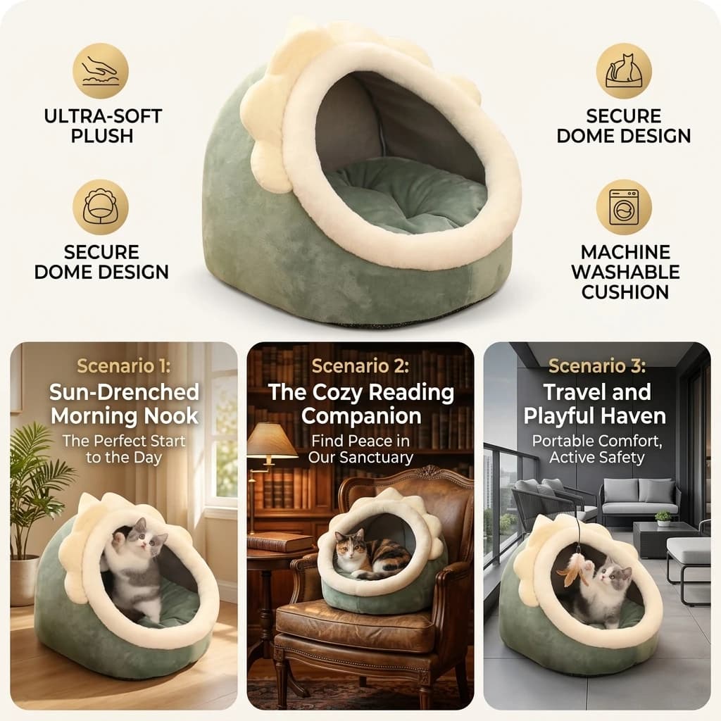 2026 Winter Cute And Soft Cat House Super Cat Bed Warm Deep Sleep Comfort Cat Bed Pets Tent Cozy Cave Nest Small Dog Mat Bag