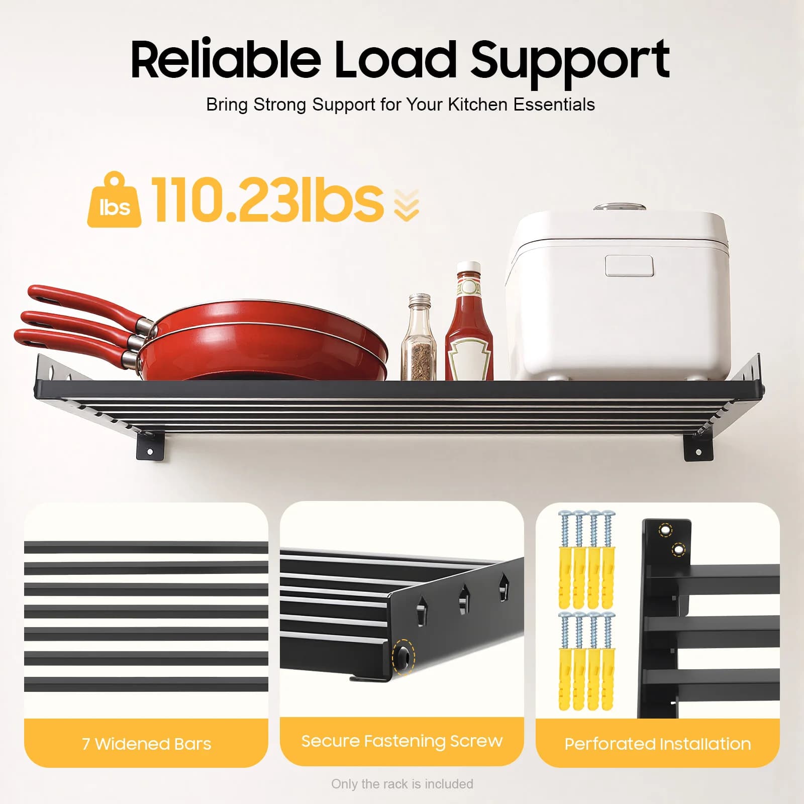 Scaffale portaoggetti a parete per garage Scaffale in metallo Scaffale per organizer da parete resistente Adatto per cucina 23,6 * 13,8 "