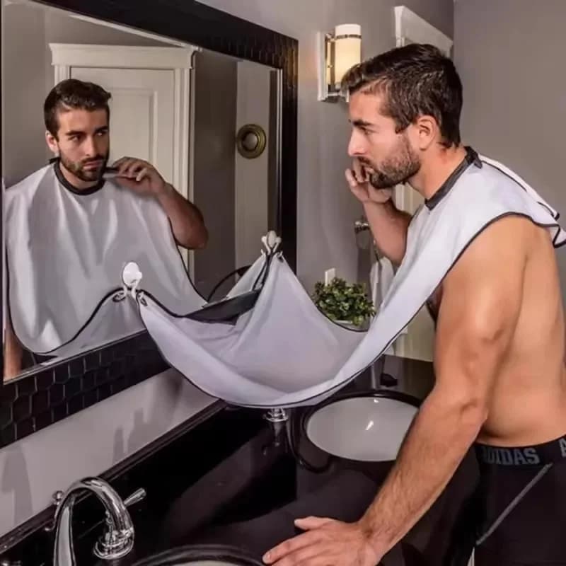 Male Shaving Apron, Beard Catcher, Cape, Care Bib, Face Shaved Hair, Adult Shaver, Cleaning, Hairdresser, Man, Clean Beard Apron