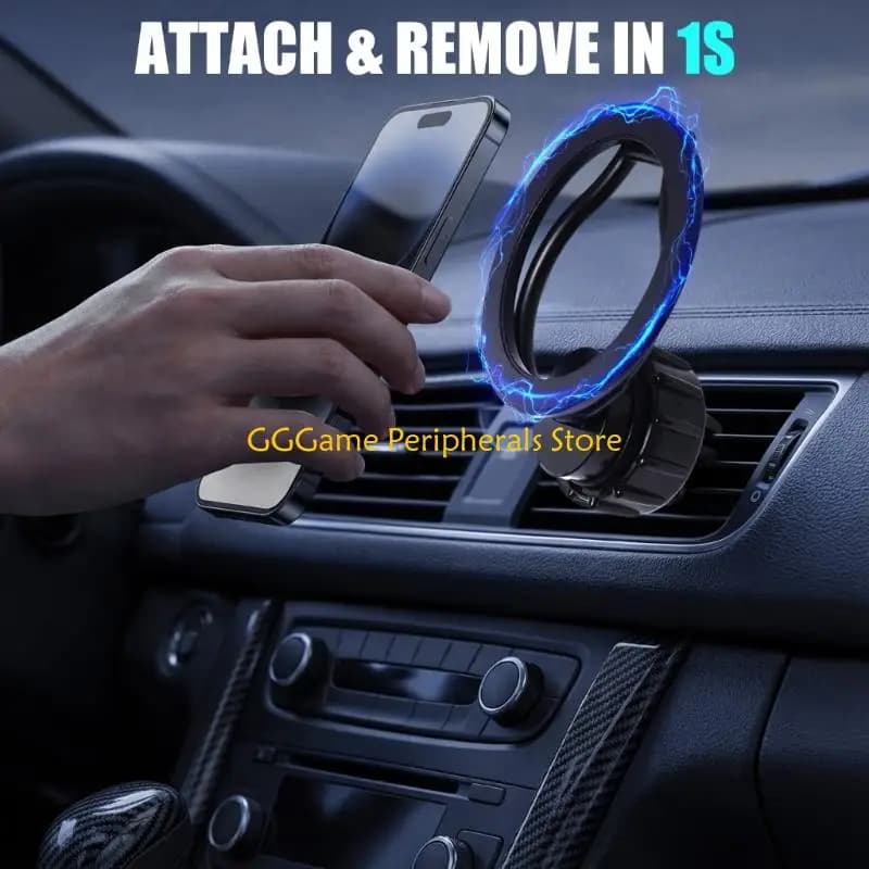 Portable U55B Magnetic Phone Holder with 17mm Head Adjustable Foldable Frame Car Dashboard
