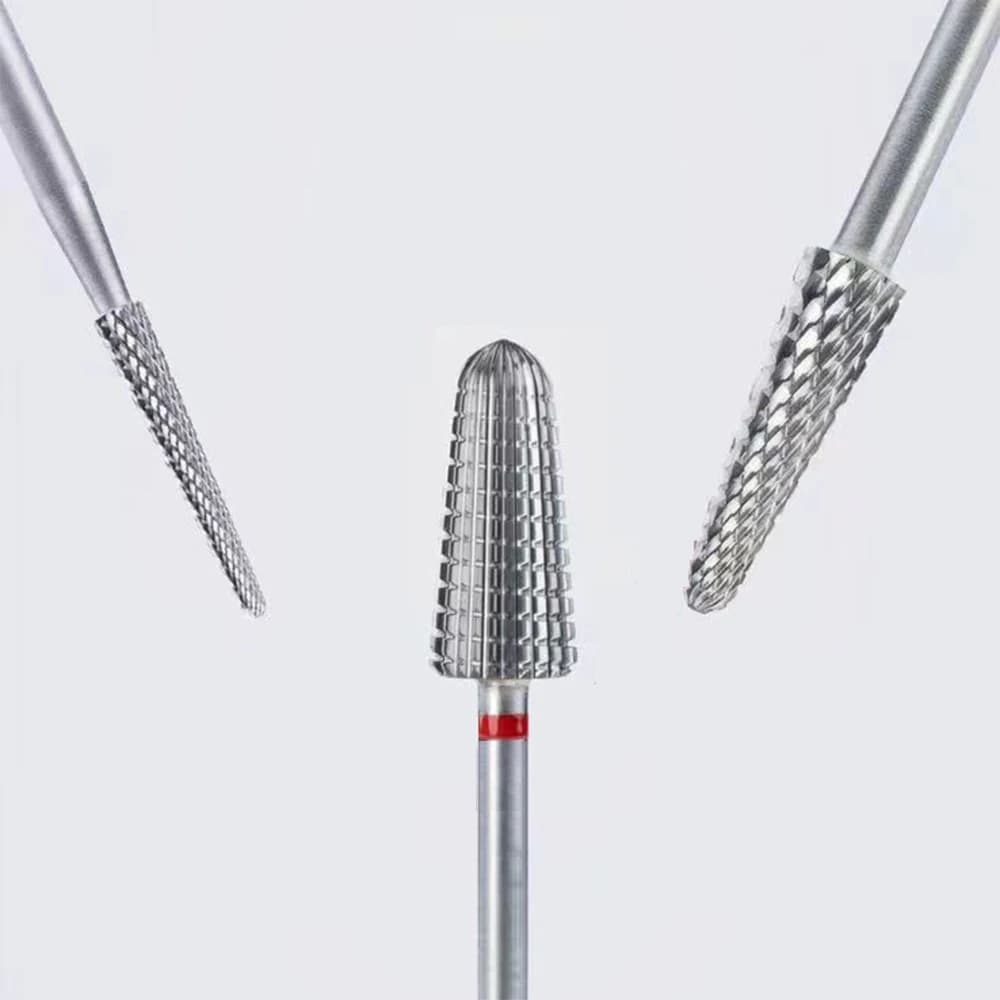 1 pz Argento Punta da trapano per unghie a 2 vie Sicurezza Punte da trapano universali per nail art in acciaio al tungsteno per unghie veloci e indolori - Sinistra e destra