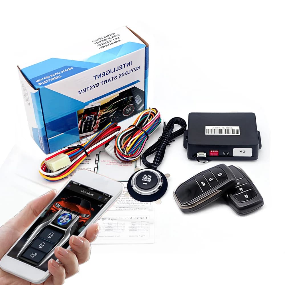 Sistema di allarme auto con chiusura centralizzata universale, avviamento automatico, pulsante di avvio/ferma, kit di avviamento remoto, chiave intelligente per Toyota