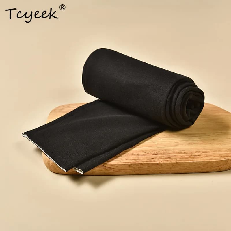 Tcyeek-2024 Women's Leggings, containing silk wool, high waist, long trousers in hot fleece, winter trousers full figure P40406QM