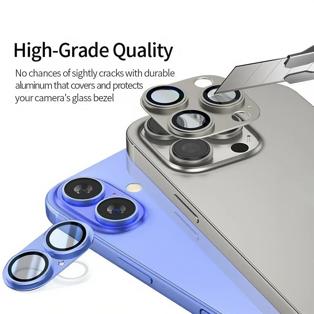 Vetro della fotocamera in metallo per IPhone 16 Plus Copertura posteriore protettiva per anello in lega per fotocamera in metallo per IPhone 16Plus 16+ Accessori per obiettivi della fotocamera