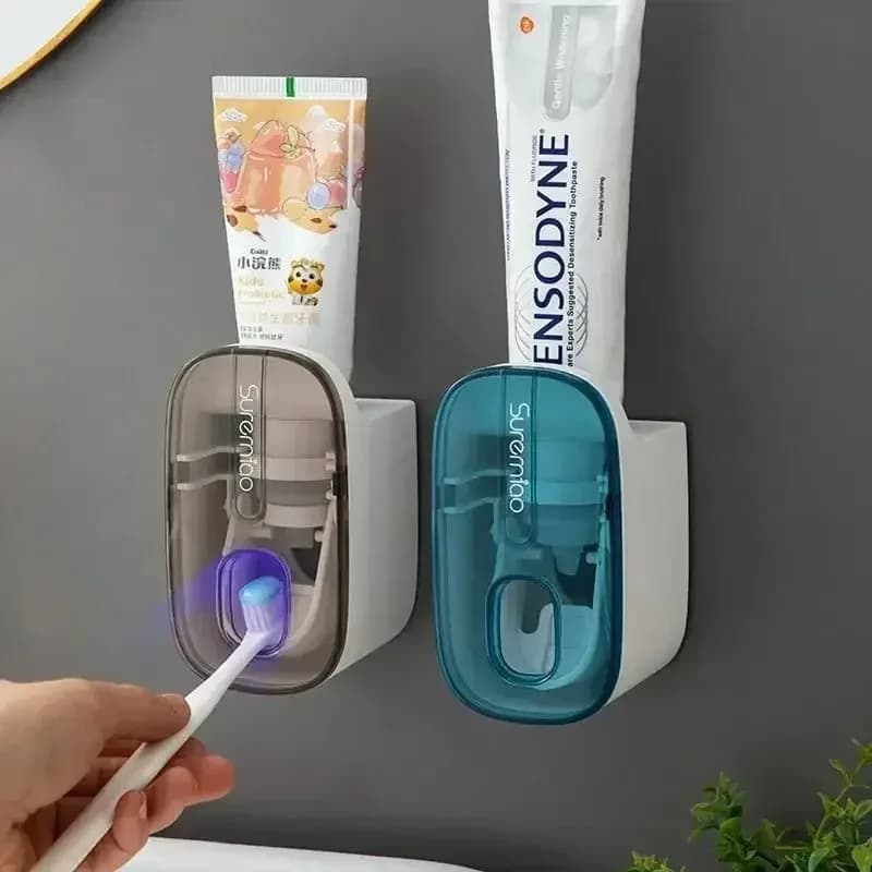 Dispenser di dentifricio Accessori per il bagno Montaggio a parete Spremi dentifricio pigro Portaspazzolino