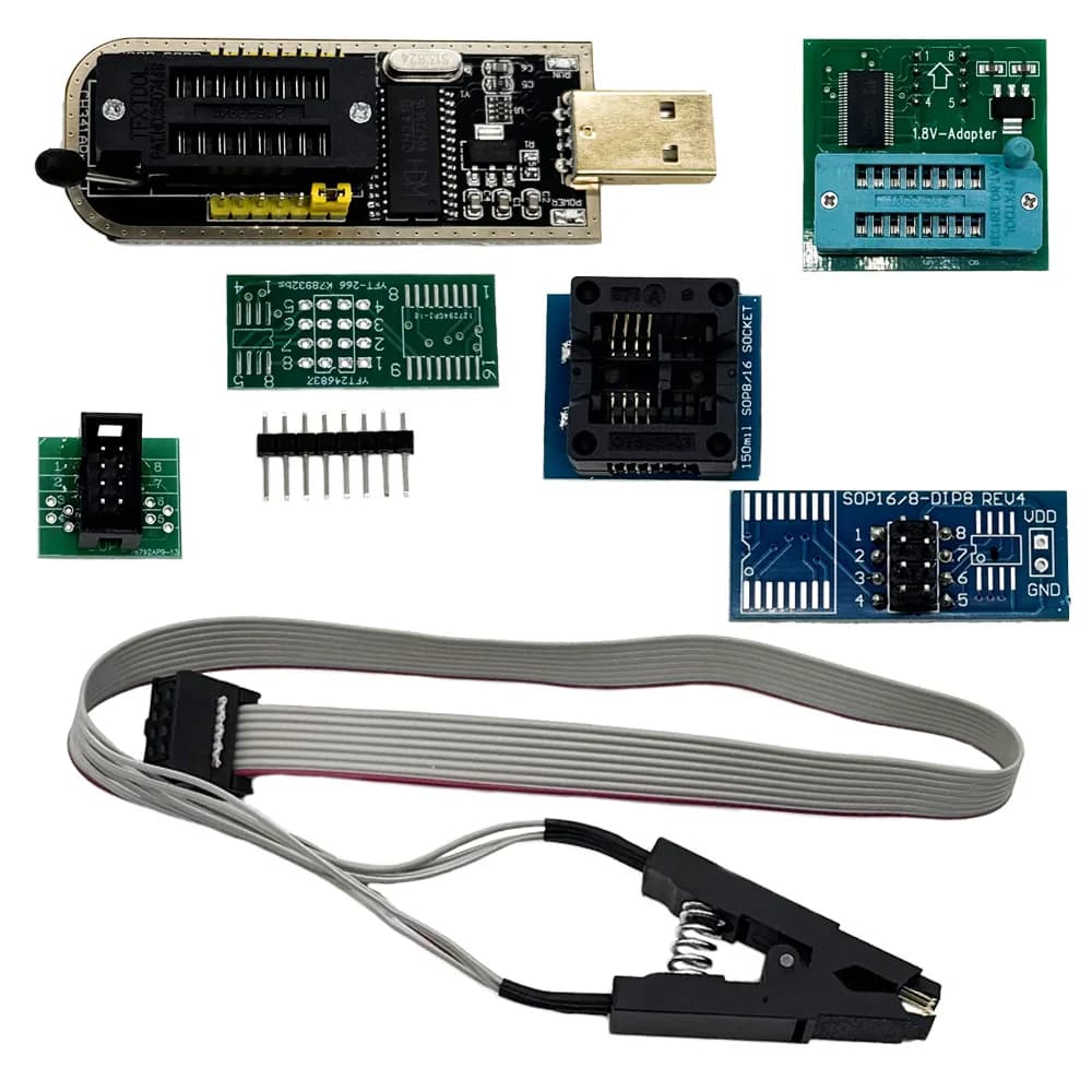 Modulo Programmatore CH341A DIY KIT USB per EEPROM Flash BIOS Serie 24 25 con Clip di Test SOIC8 SOP8 per 93CXX 25CXX 24CXX