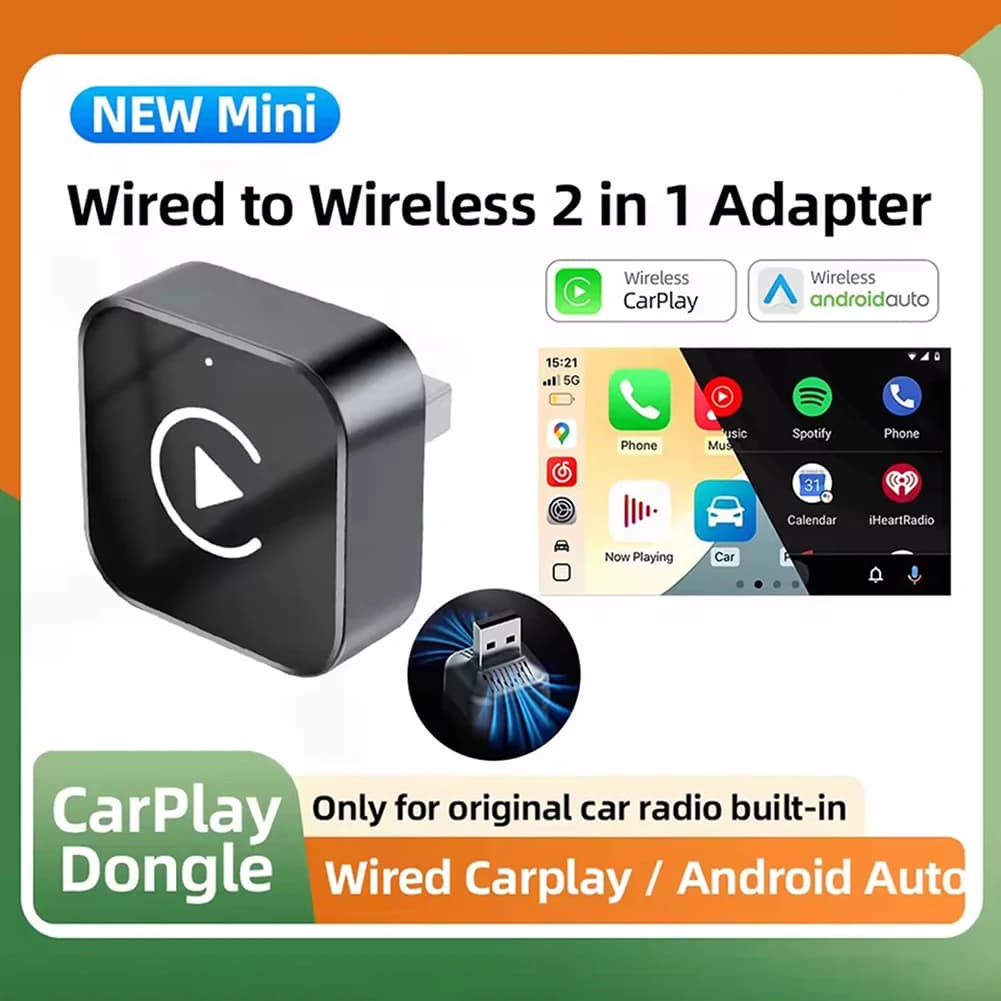 2 on 1 Wireless Adapter Mini Smart Box Spilla Wireless Dongle Play with heat dissipation holes