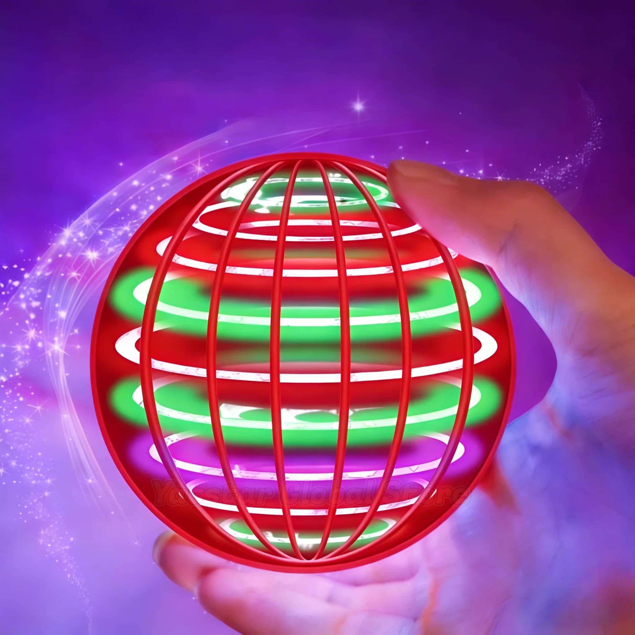 Giocattolo Volante Controllato a Mano con Rotazione a 360 Gradi ° Mini Drone Rotante UFO con Luce LED, Gioco Sportivo per Bambini, Regalo